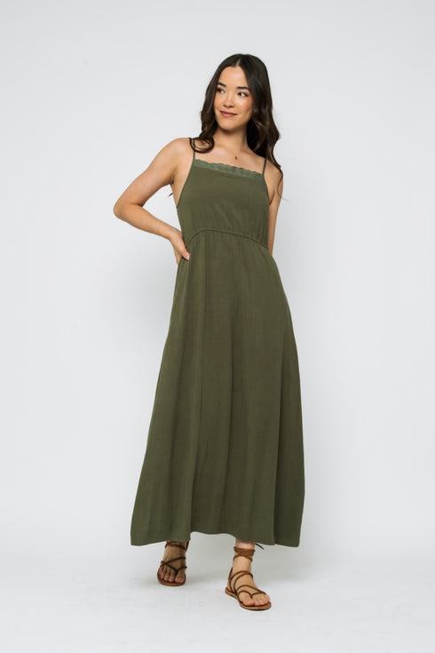 Marilyn-Eyelet Trim Sun Dress